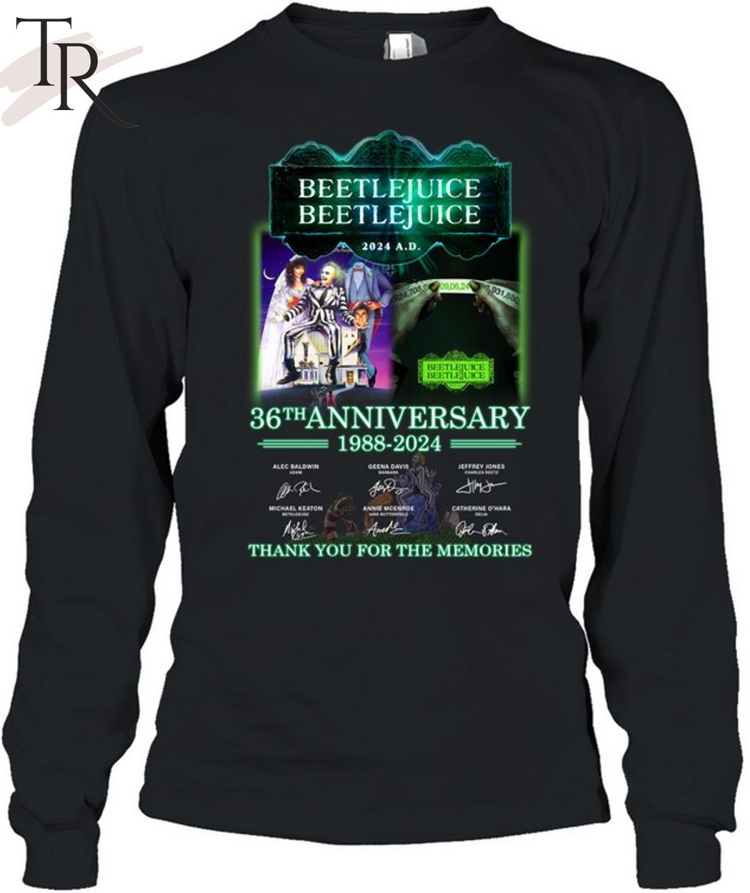 Beetlejuice 36th Anniversary 1988-2024 Thank You For The Memories T-Shirt