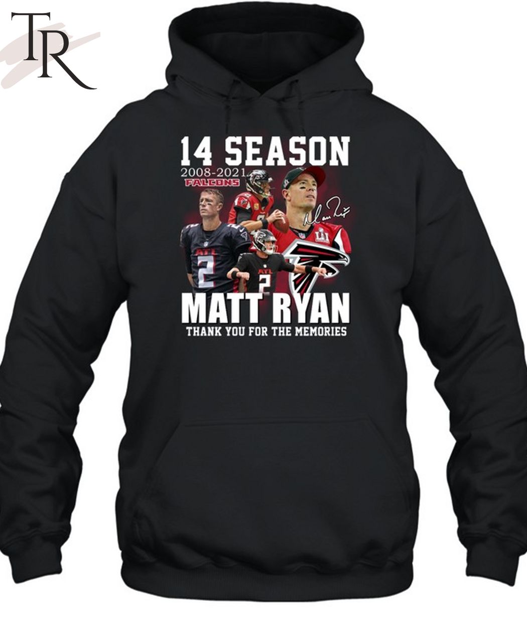 14 Season 2008-2021 Falcons Matt Ryan Thank You For The Memories T-Shirt
