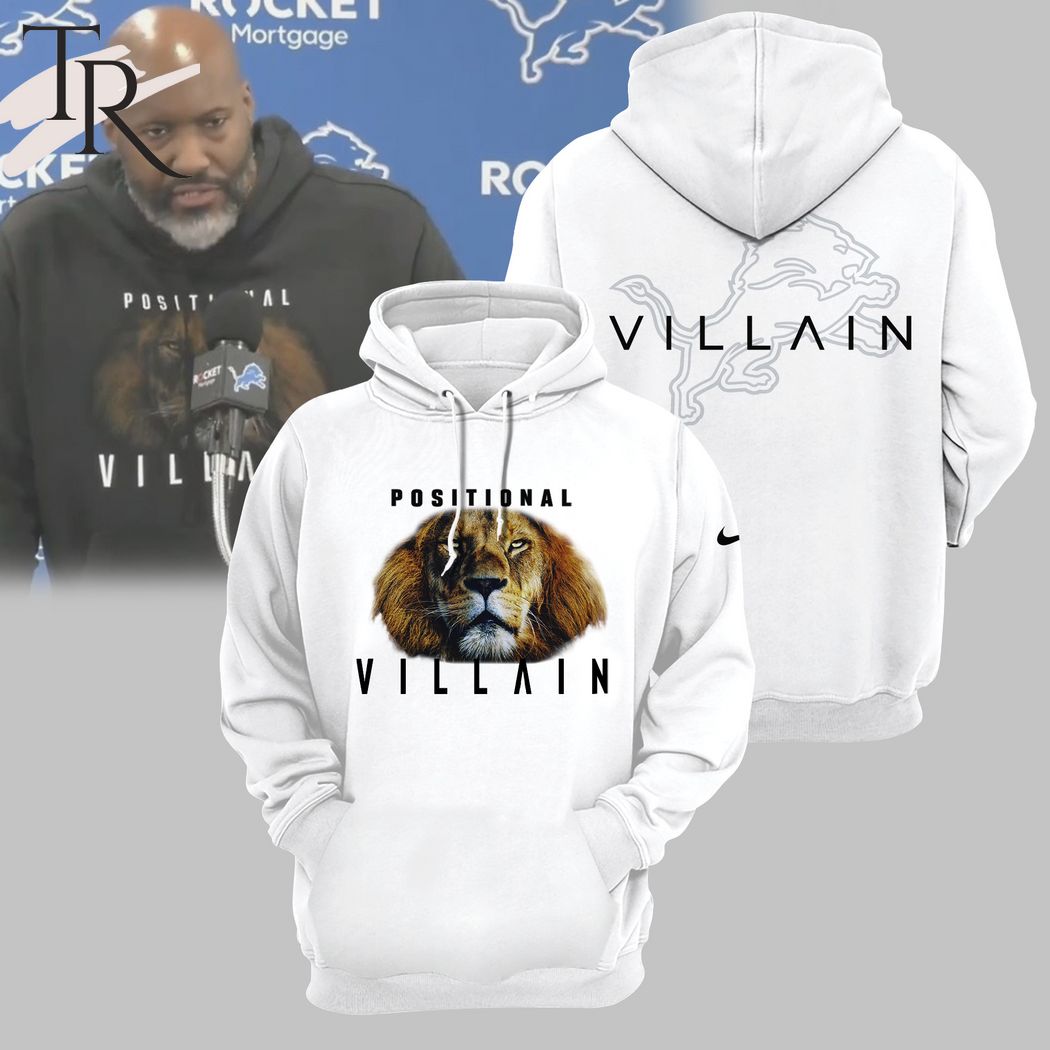 Positional Villain Detroit Lions Hoodie - White