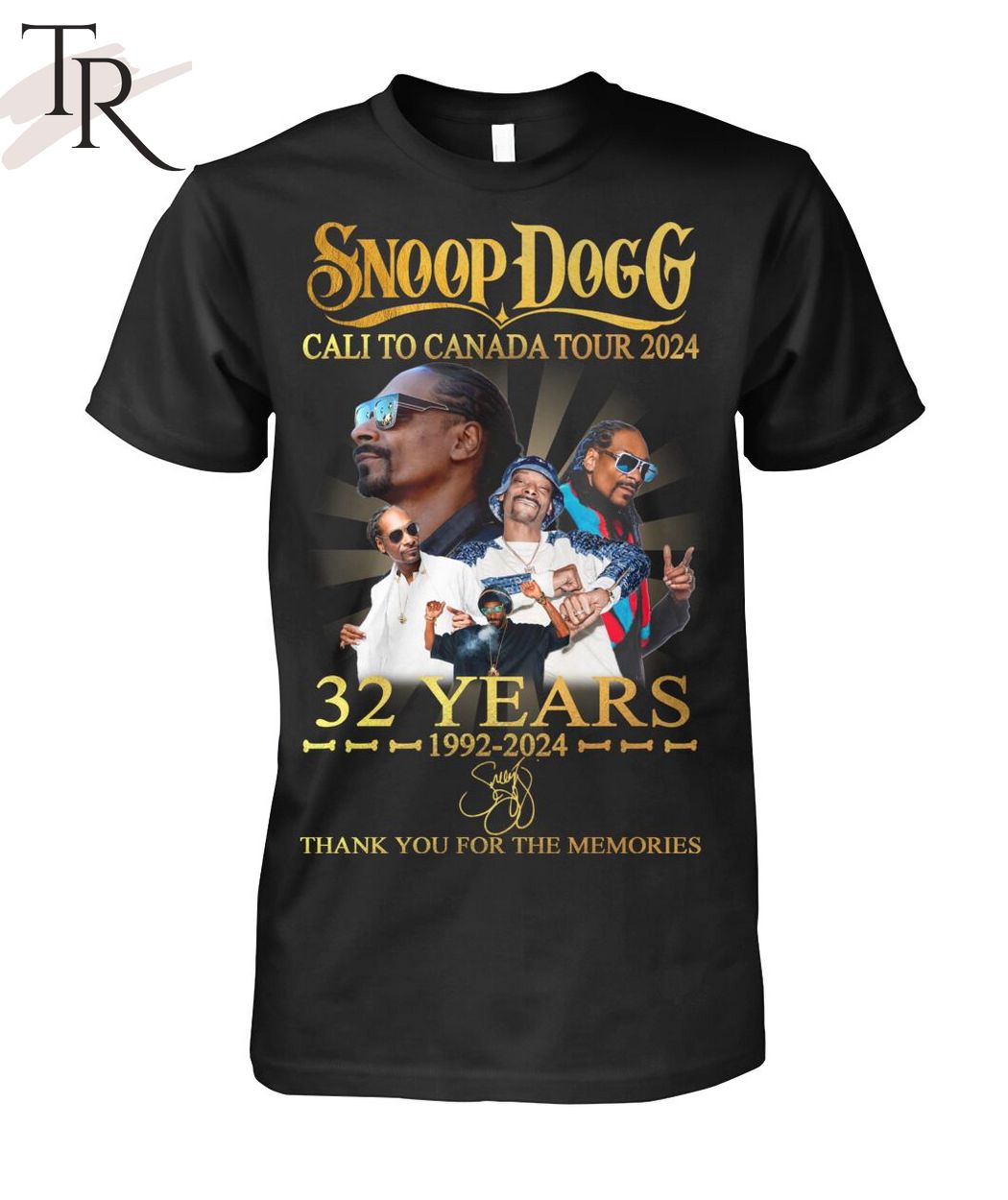 Snoop Dogg Cali To Canada Tour 2024 32 Years 1992-2024 Thank You For The Memories T-Shirt