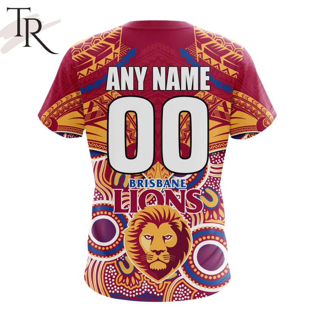 AFL Brisbane Lions Special Indigenous Mix Polynesian Design Hoodie