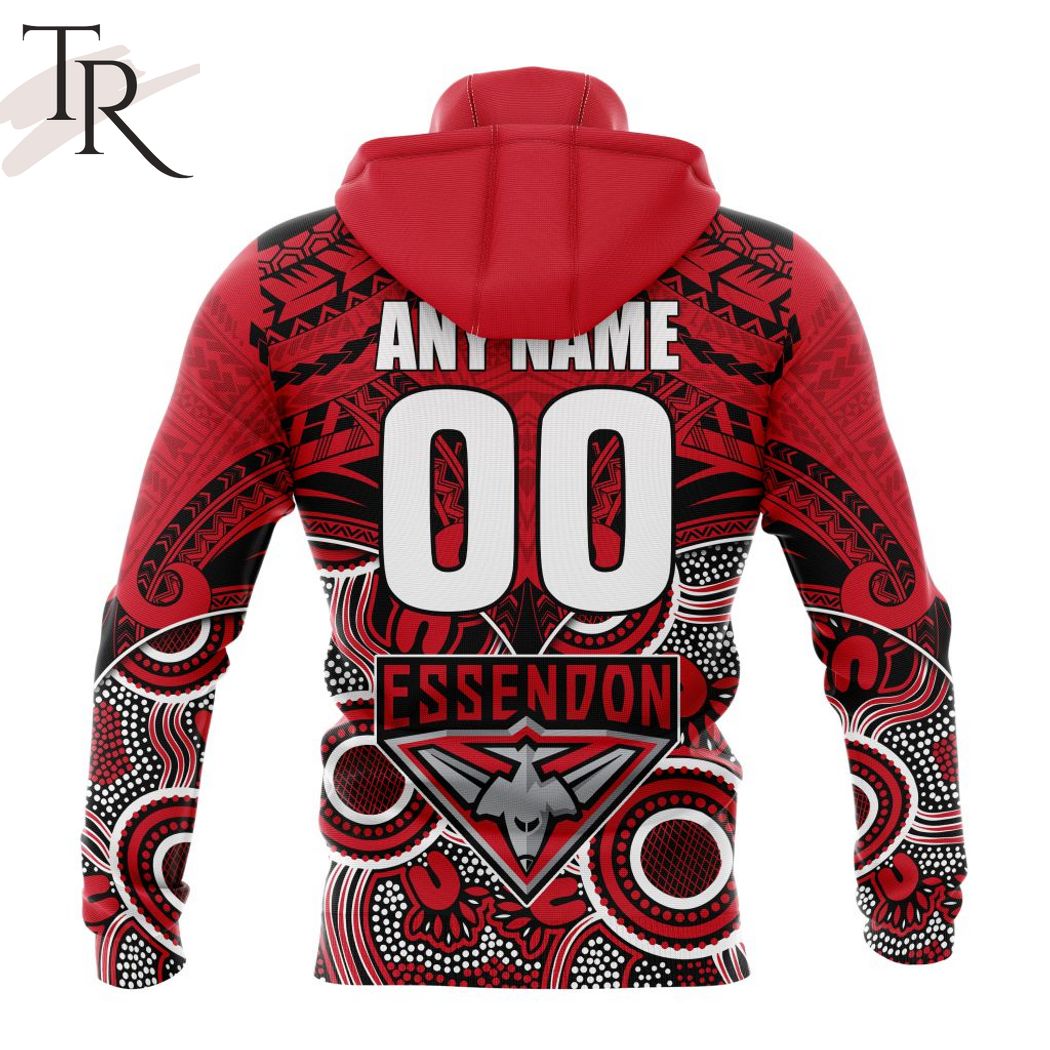 AFL Essendon Football Club Special Indigenous Mix Polynesian Design Hoodie