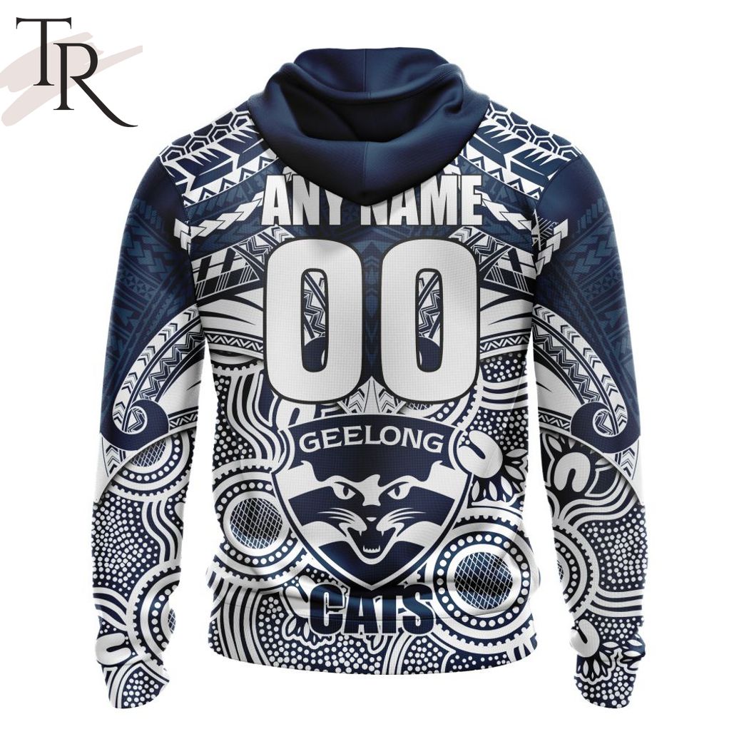 AFL Geelong Cats Special Indigenous Mix Polynesian Design Hoodie