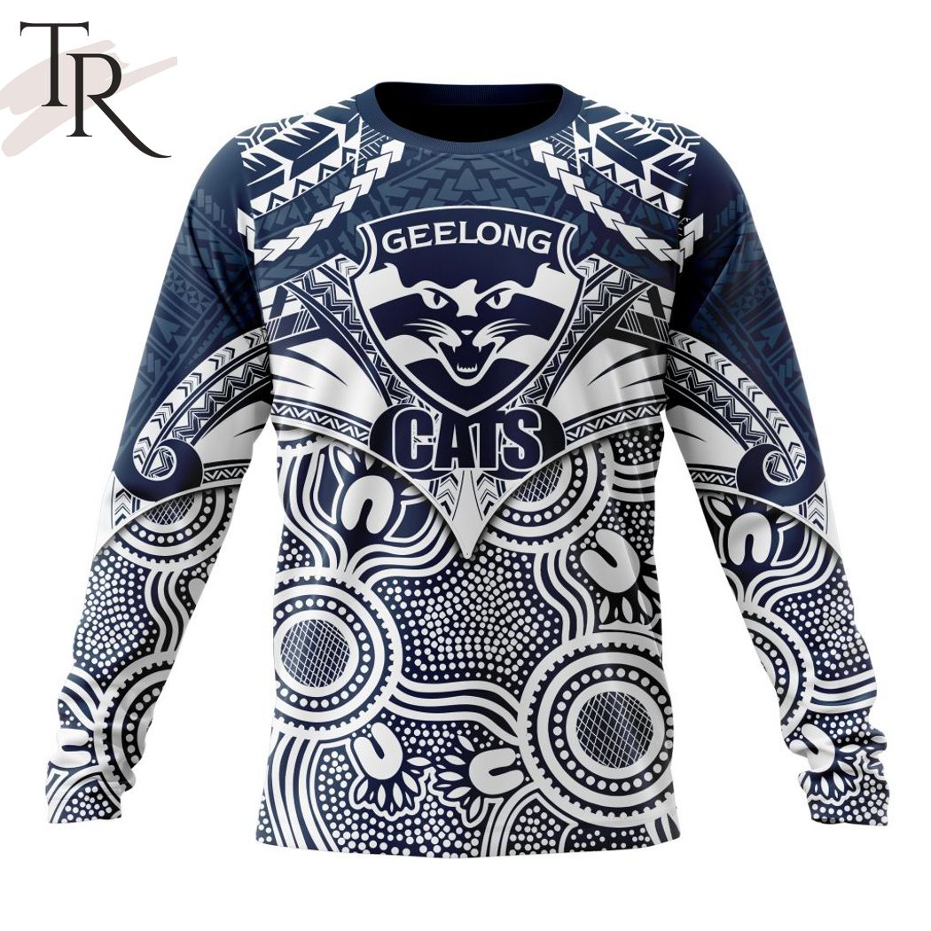 AFL Geelong Cats Special Indigenous Mix Polynesian Design Hoodie