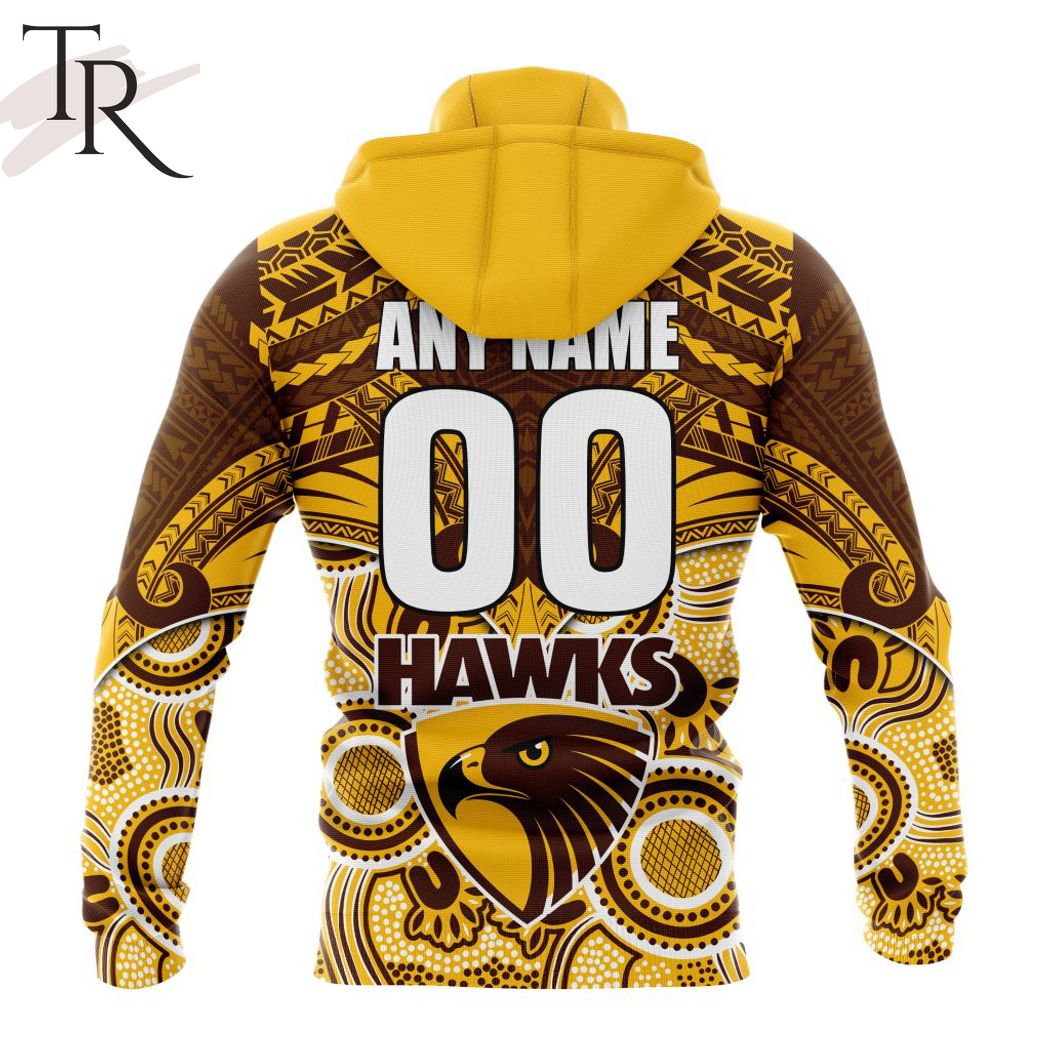 AFL Hawthorn Football Club Special Indigenous Mix Polynesian Design Hoodie