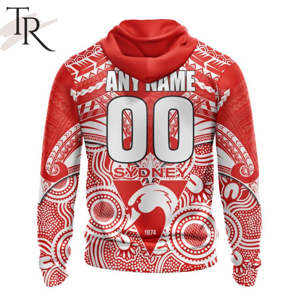 AFL Sydney Swans Special Indigenous Mix Polynesian Design Hoodie