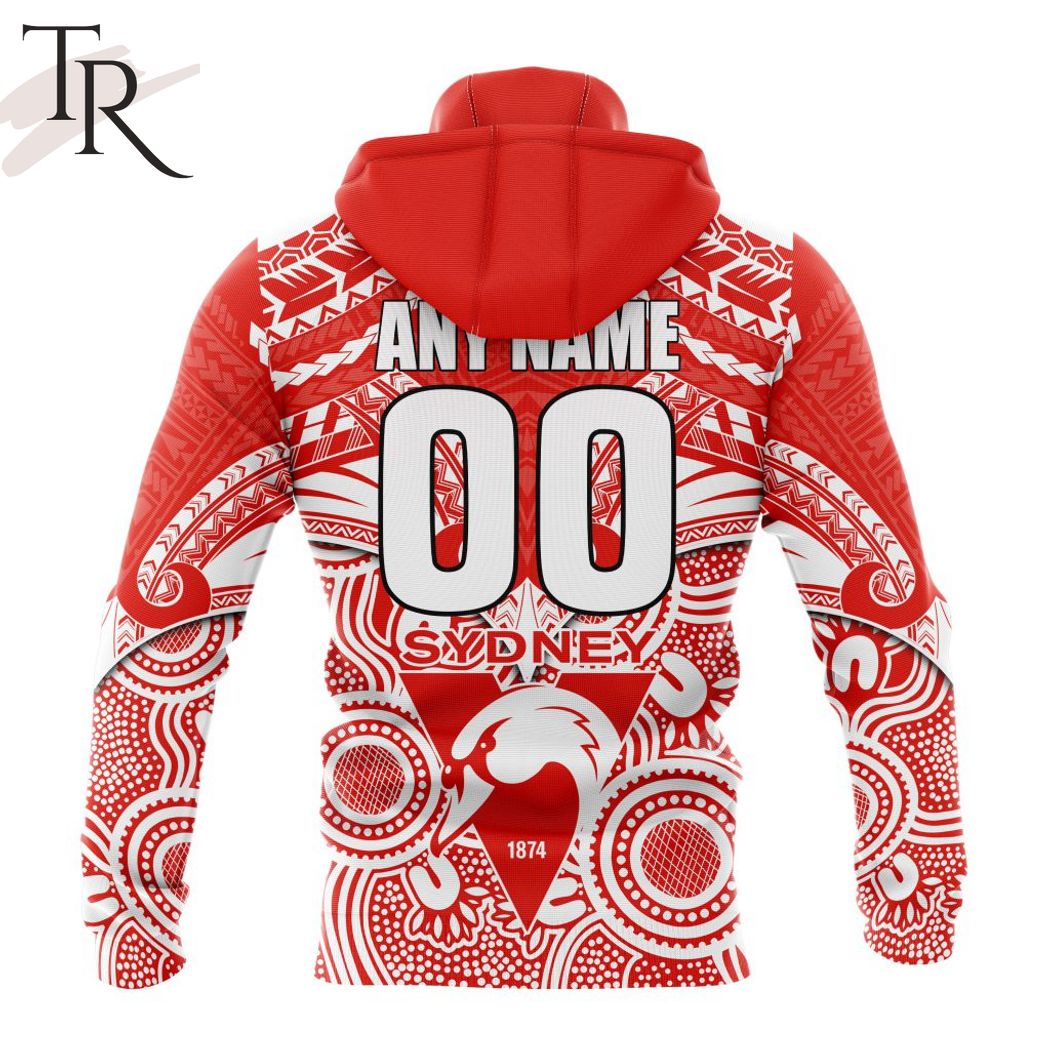 AFL Sydney Swans Special Indigenous Mix Polynesian Design Hoodie