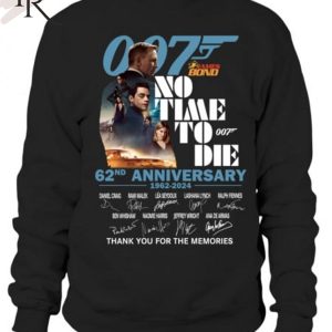 007 James Bond No Time To Die 62nd Anniversary 1962-2024 Thank You For The Memories T-Shirt