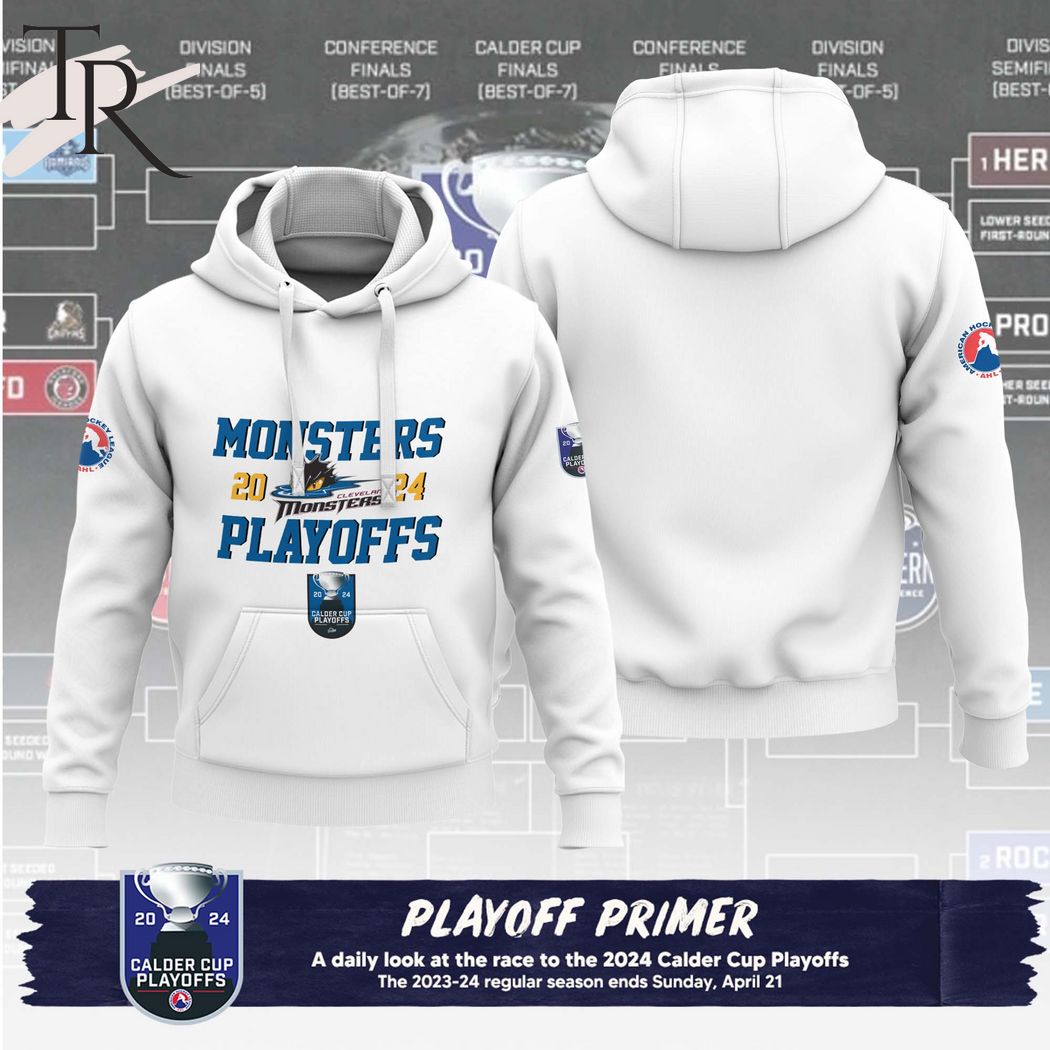 AHL Cleveland Monsters 2024 Playoffs Calder Cup Hoodie, Cap - White