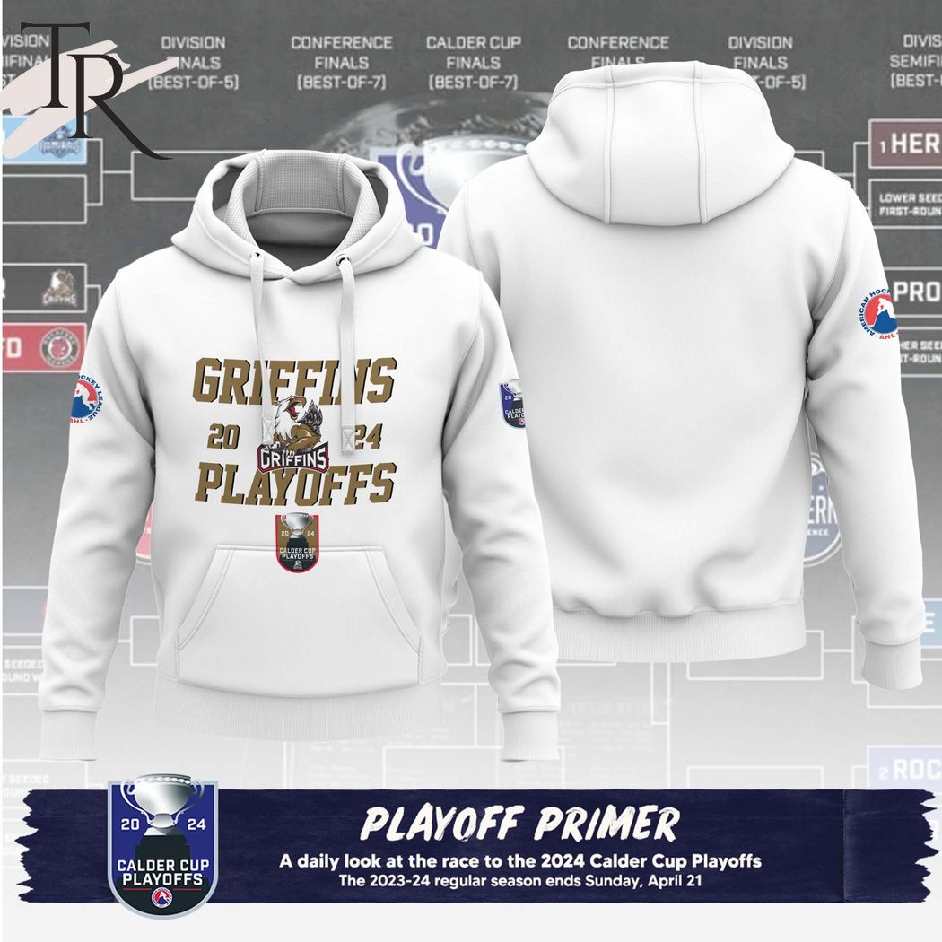 AHL Grand Rapids Griffins 2024 Calder Cup Playoffs Hoodie, Cap - White