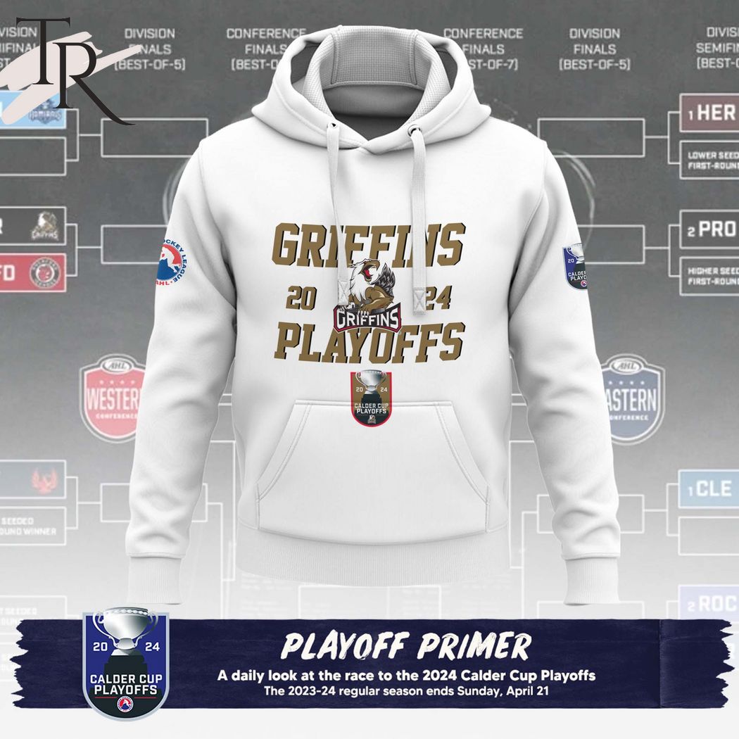 AHL Grand Rapids Griffins 2024 Calder Cup Playoffs Hoodie, Cap - White