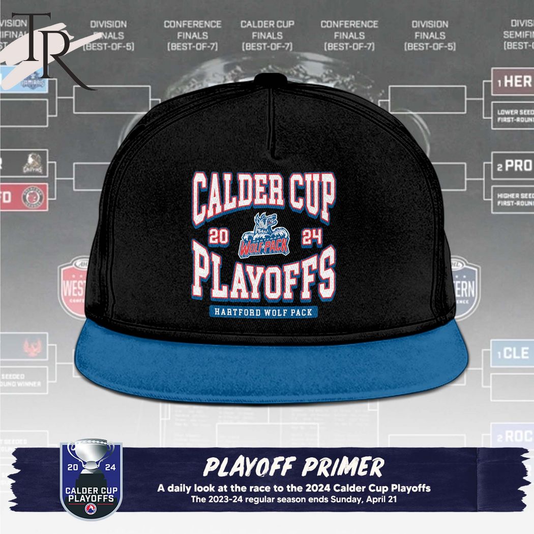 AHL Hartford Wolf Pack 2024 Calder Cup Playoffs Hoodie, Cap - Black
