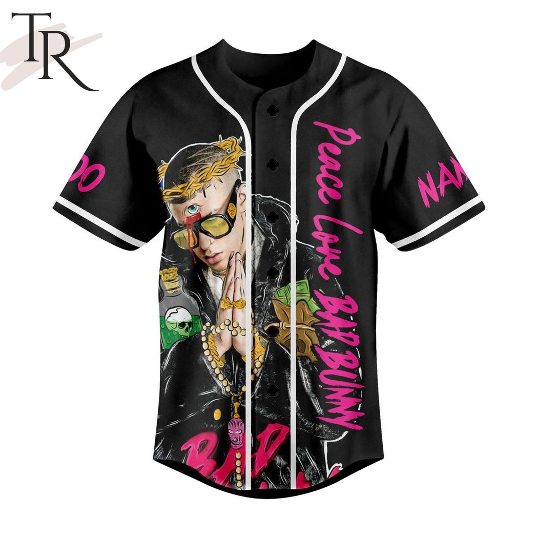 Peace Love Bad Bunny I Only Act From My Heart Custom Baseball Jersey