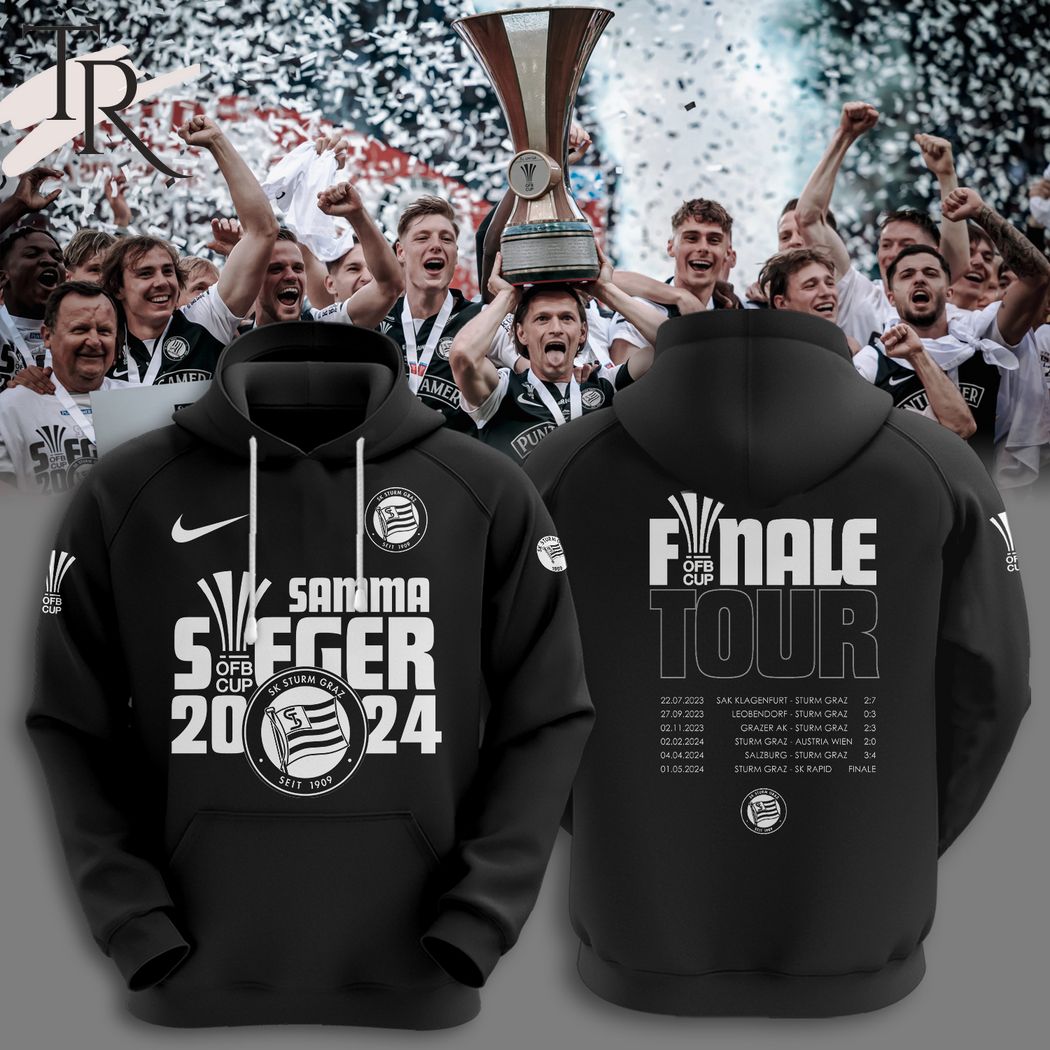 SK Sturm Graz Samma Sieger 2024 Cup Finale Tour Hoodie - Black