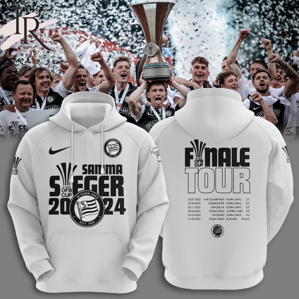 SK Sturm Graz Samma Sieger 2024 Cup Finale Tour Hoodie - White