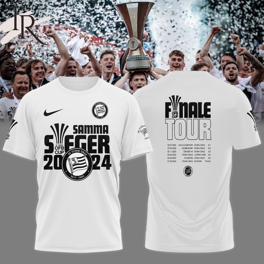 SK Sturm Graz Samma Sieger 2024 Cup Finale Tour Hoodie - White