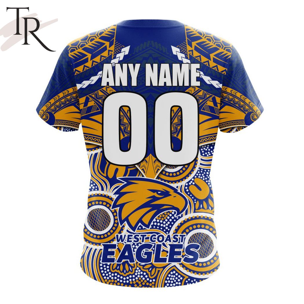 AFL West Coast Eagles Special Indigenous Mix Polynesian Design Hoodie