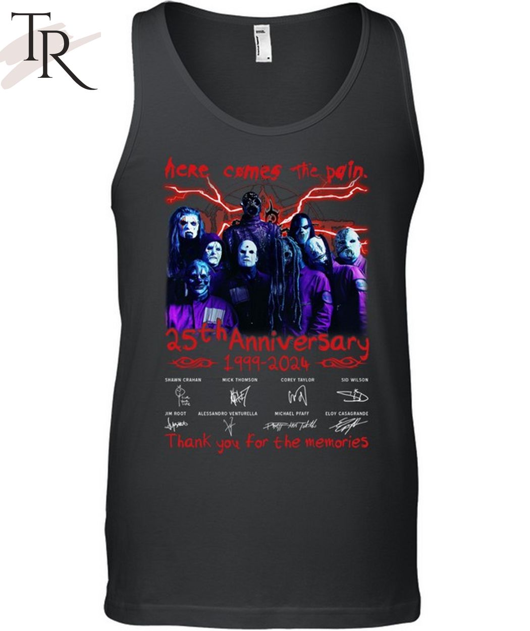 Here Comes The Pain 25th Anniversary 1999-2024 Slipknot Thank You For The Memories T-Shirt