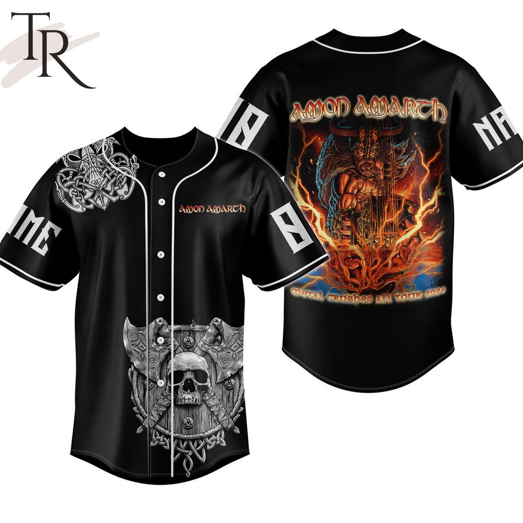 Amon Amarth Metal Crushes All Tour 2024 Custom Baseball Jersey