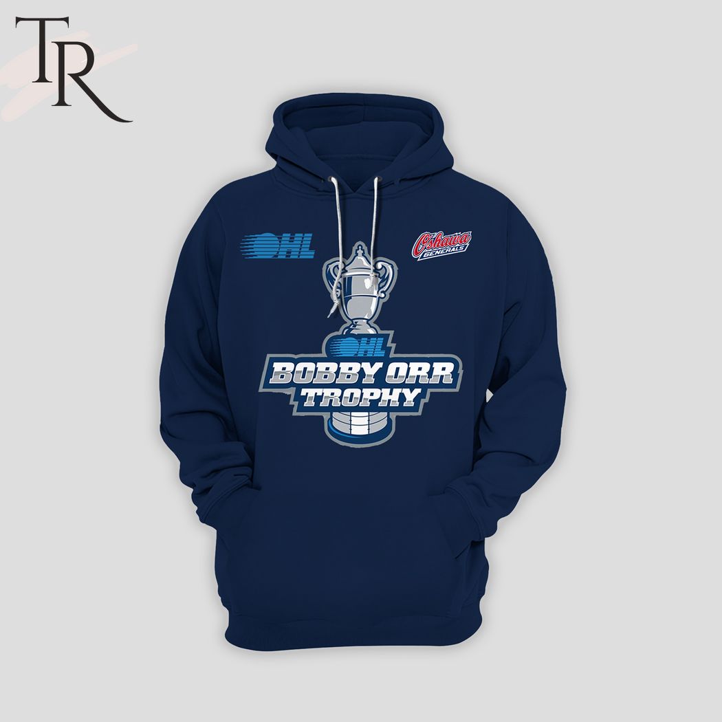 Oshawa Generals Hockey 2024 Bobby Orr Trophy Champions Hoodie - Bue