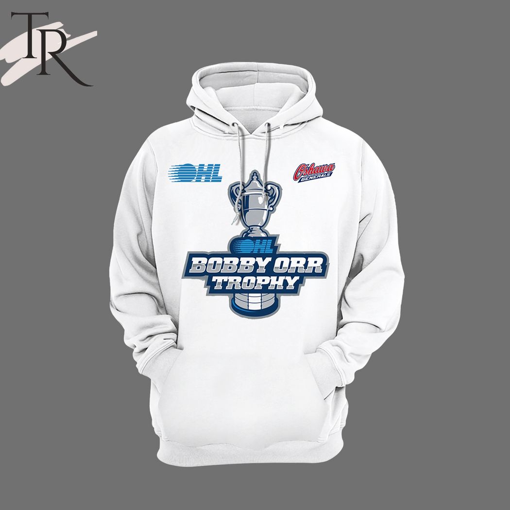 Oshawa Generals Hockey 2024 Bobby Orr Trophy Champions Hoodie - White
