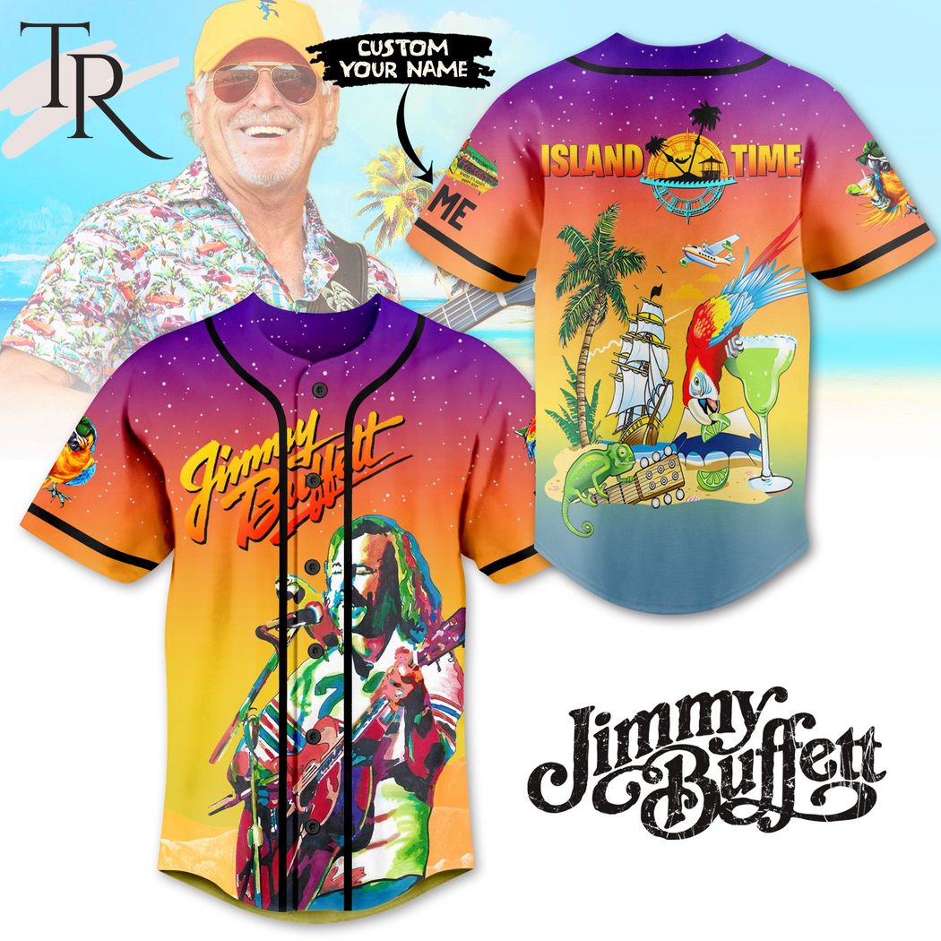 Jimmy Buffett Island Time Custom Baseball Jersey