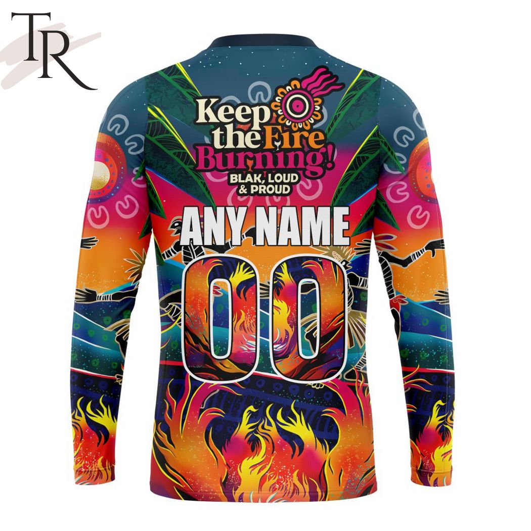 AFL Gold Coast Suns Special NAIDOC Week 2024 Keep The Fire Burning Design Hoodie