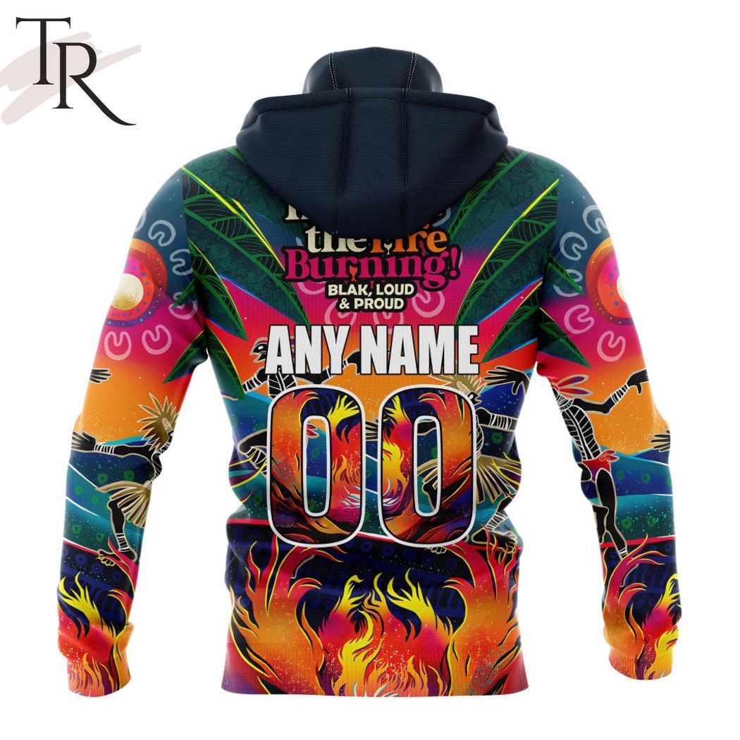 AFL Melbourne Football Club Special NAIDOC Week 2024 Keep The Fire Burning Design Hoodie