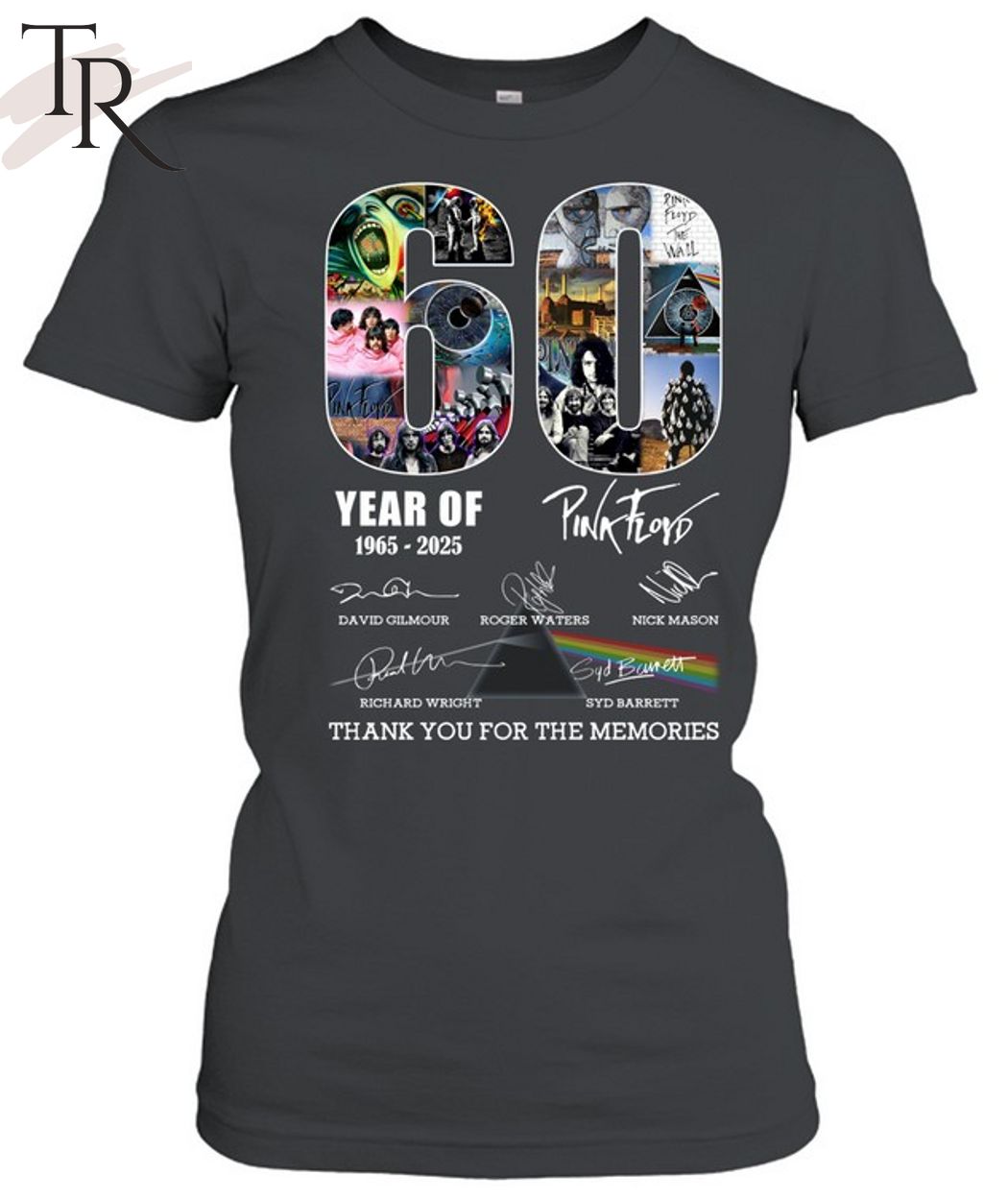 60 Years Of 1965-2025 Pink Ployd Thank You For The Memories T-Shirt