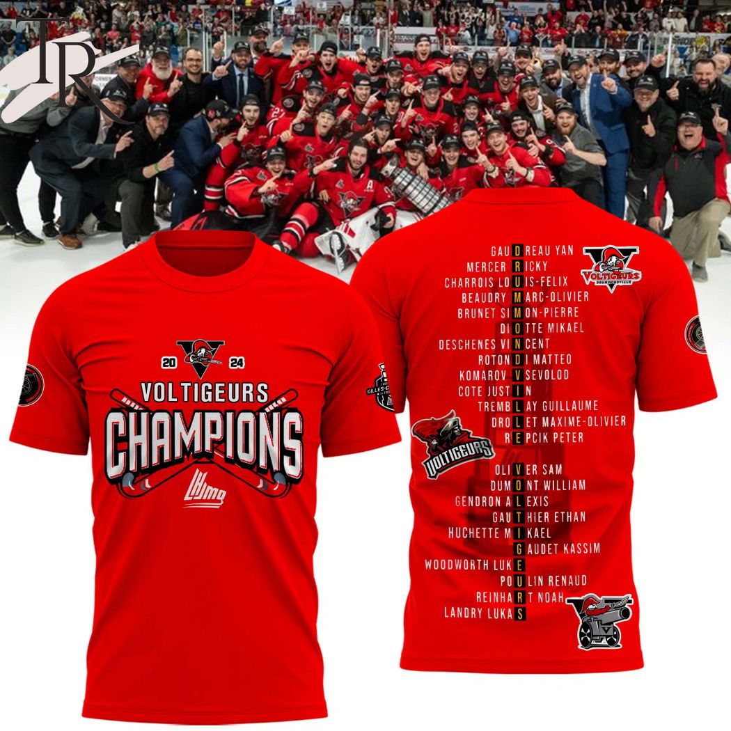 QMJHL Drummondville Voltigeurs Champions 2024 Hoodie - Red
