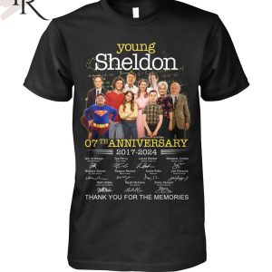 Young Sheldon 07th Anniversary 2017-2024 Thank You For The Memories T-Shirt