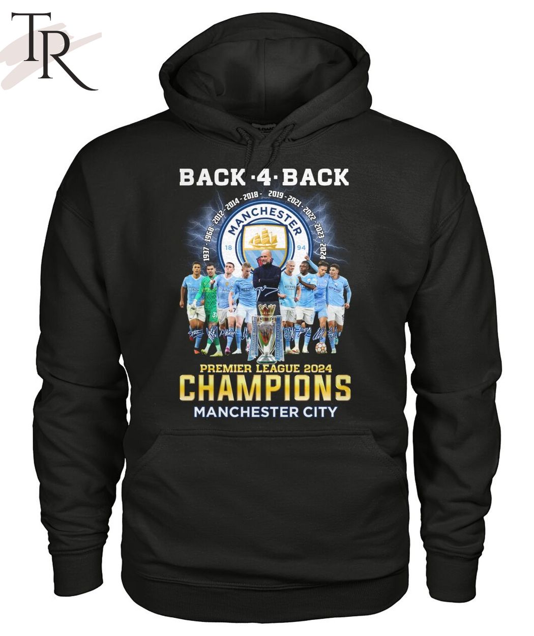 Back 4 Back Premier League 2024 Champions Manchester City T-Shirt