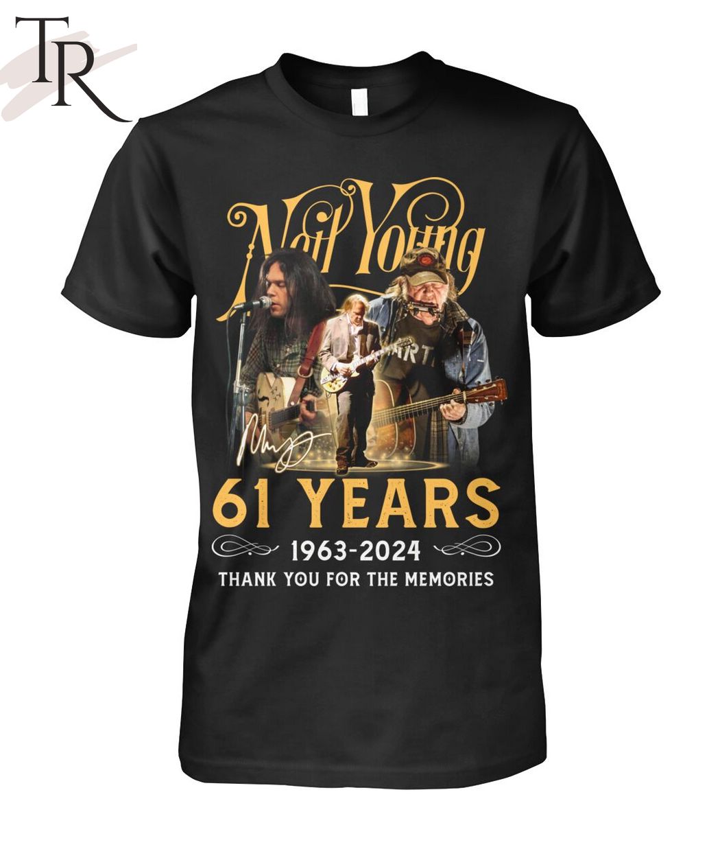 Neil Young 61 Years 1963-2024 Thank You For The Memories T-Shirt