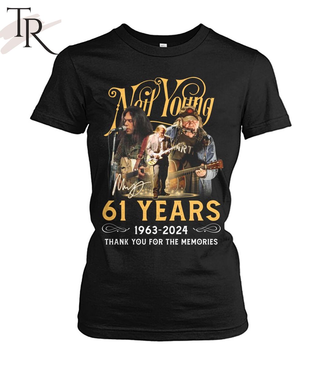 Neil Young 61 Years 1963-2024 Thank You For The Memories T-Shirt