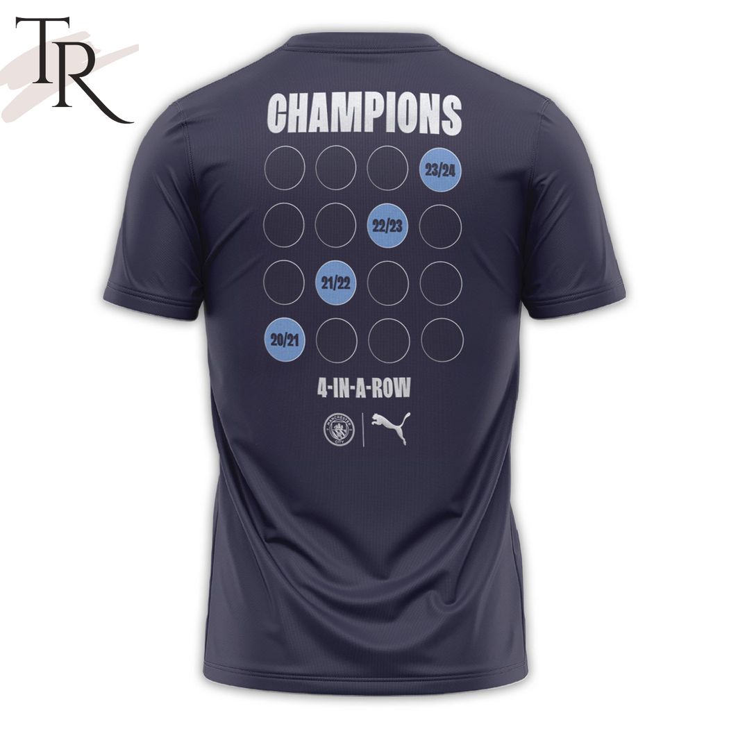 Manchester City Four-Time Consecutive Premier League Champions Unisex T-Shirt