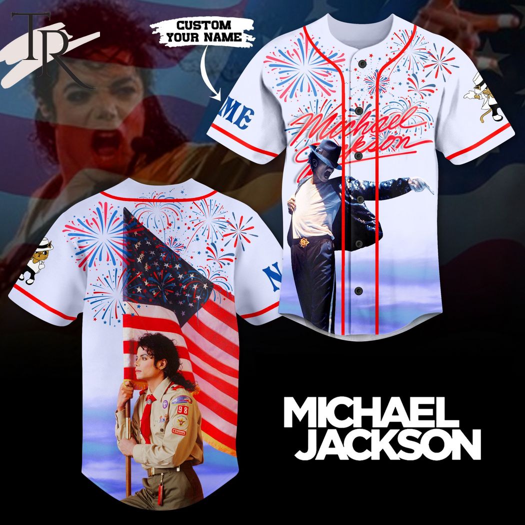 Michael Jackson Happy 4th Of July Custom Baseball Jersey