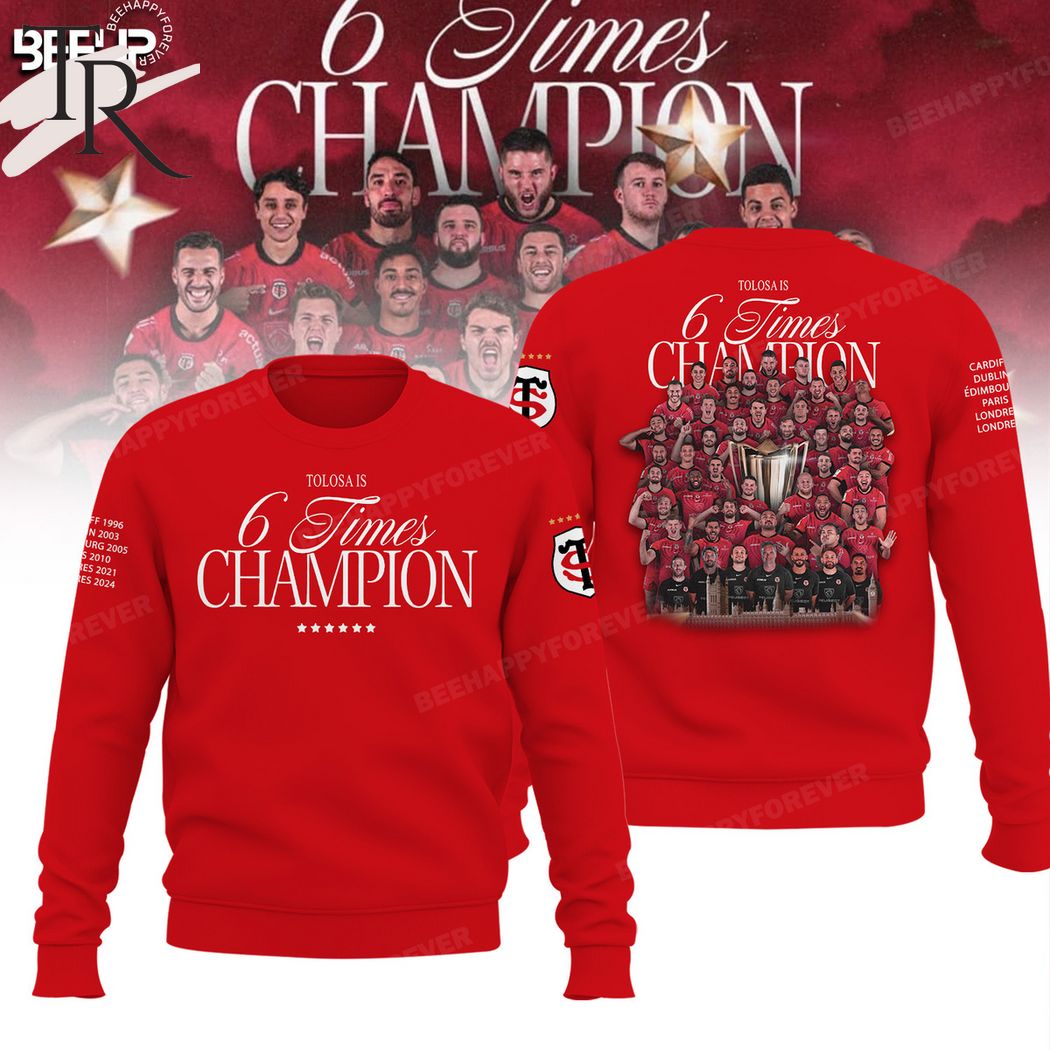 Stade Toulousain 6 Times Champions Hoodie - Red