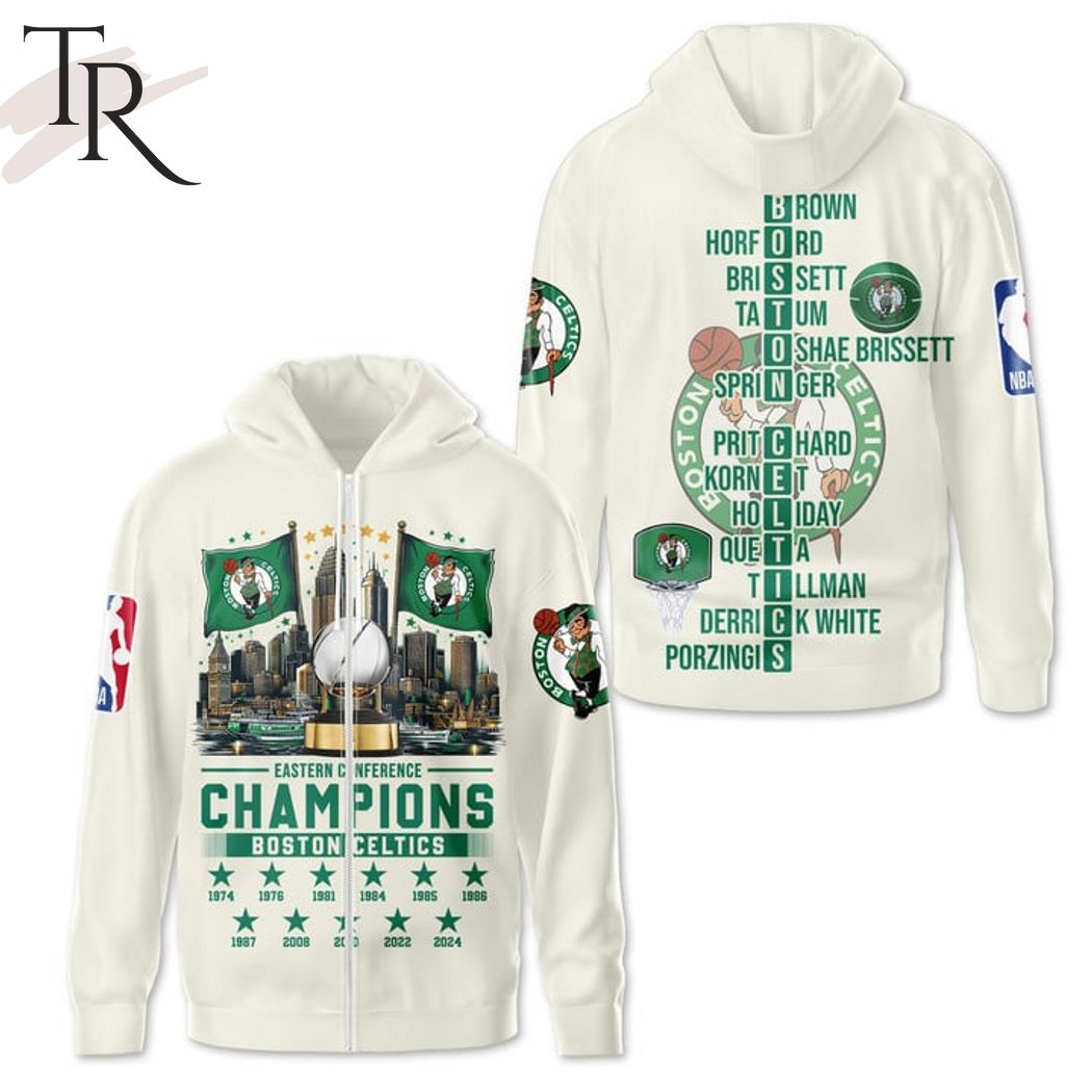 11-Time Eastern Conference Champions Boston Celtics Hoodie - Beige