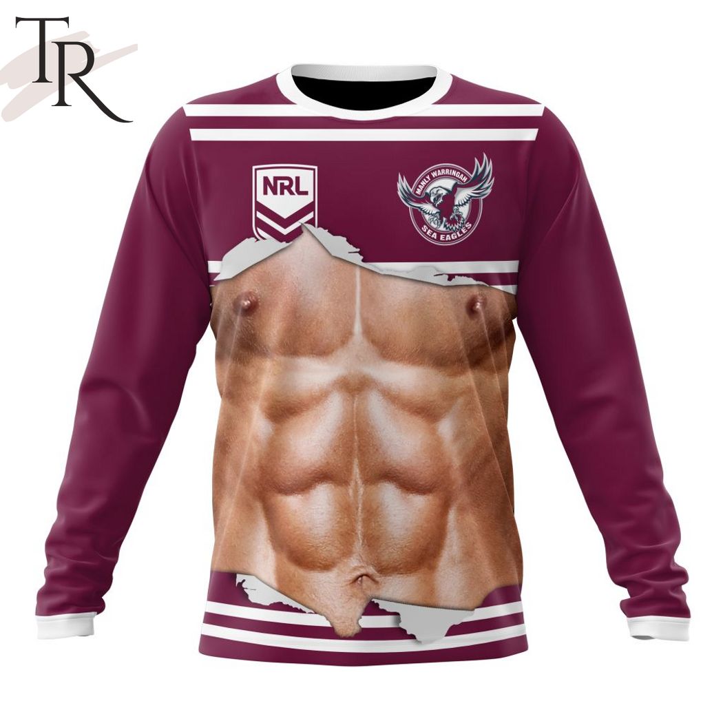 NRL Manly Warringah Sea Eagles Special Men Ripped Design Hoodie