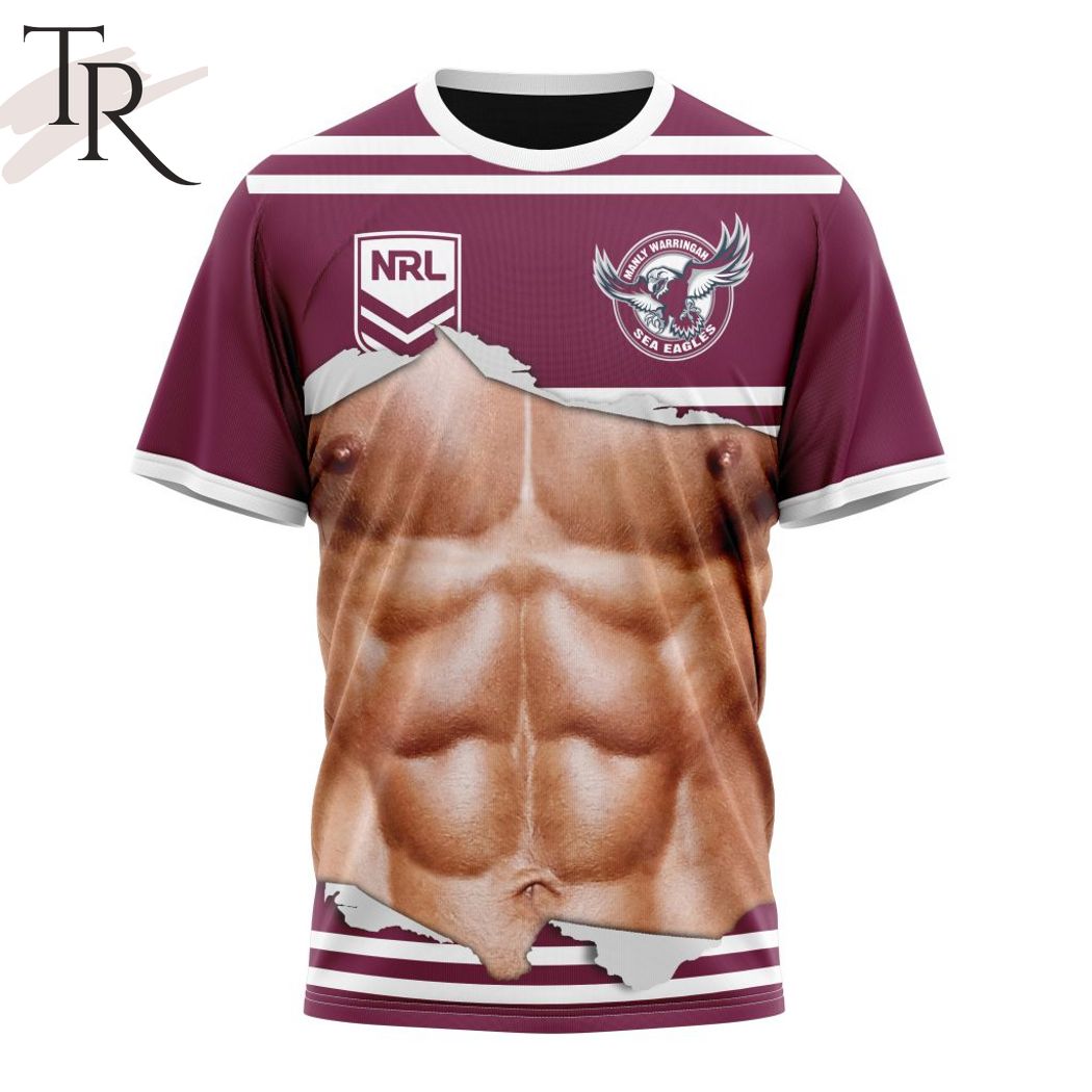 NRL Manly Warringah Sea Eagles Special Men Ripped Design Hoodie
