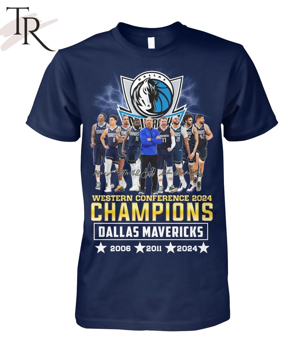 Western Conference 2024 Champions Dallas Mavericks 2006 2011 2024 T-Shirt