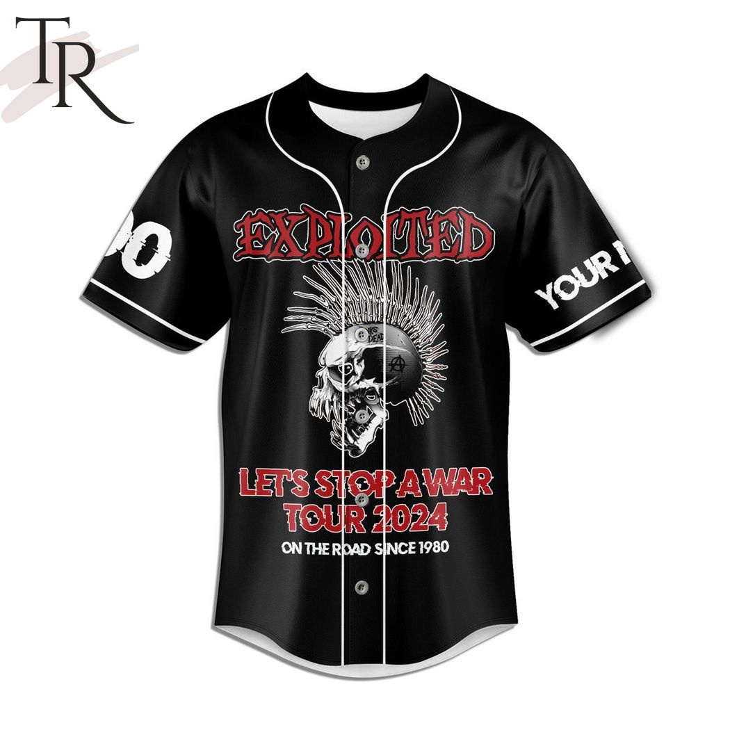 The Exploited Let's Stop Awar Tour 2024 On The Road Since 1980 Custom Baseball Jersey