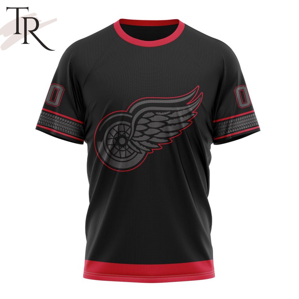 NHL Detroit Red Wings Special Blackout Design Hoodie