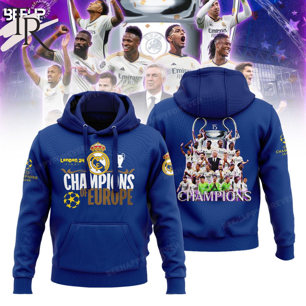 Real Madrid London 24h Final Champions Of Europe Hoodie - Blue