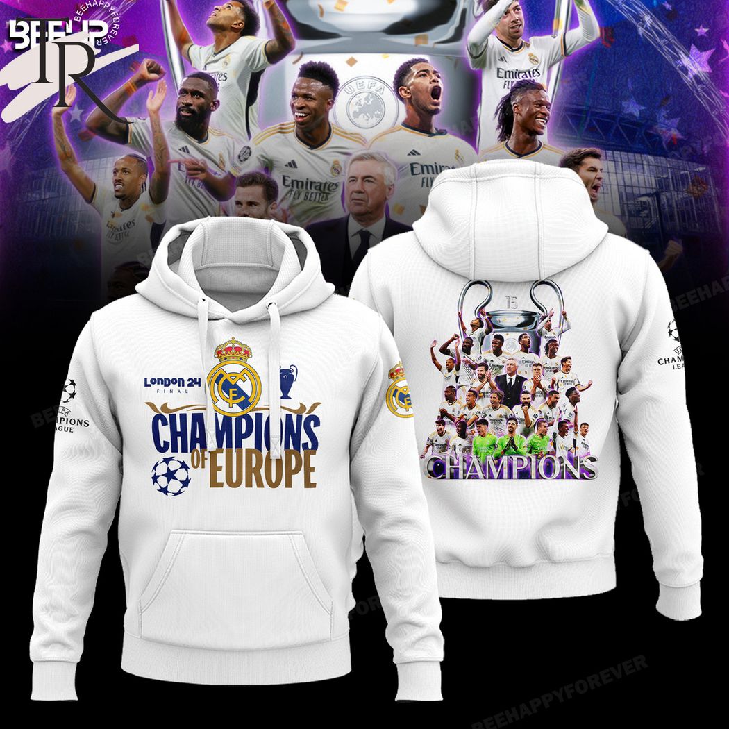 Real Madrid London 24h Final Champions Of Europe Hoodie - White