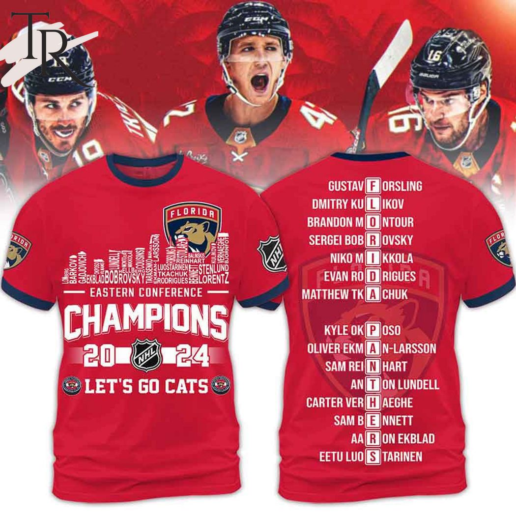 Eastern Conference Champions 2024 Florida Panthers Let's Go Cats Hoodie - Red