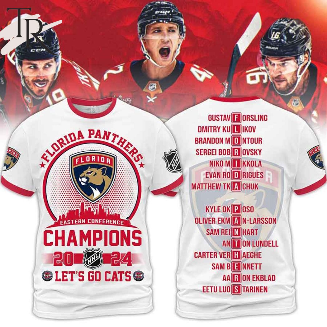 Florida Panthers Eastern Conference Champions 2024 Let's Go Cats Hoodie - White