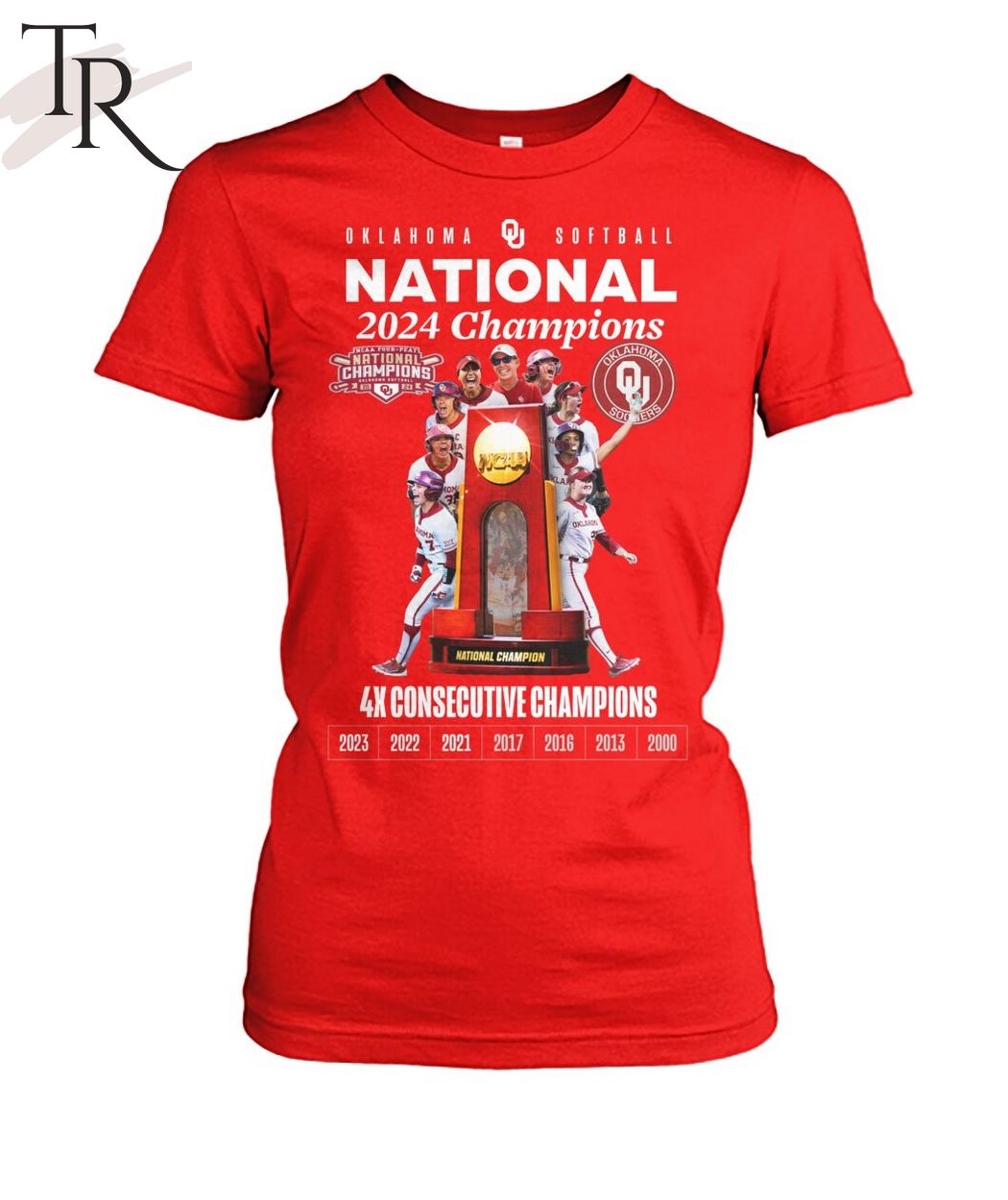 Oklahoma Softball National 2024 4x Consecutive Champions T-Shirt