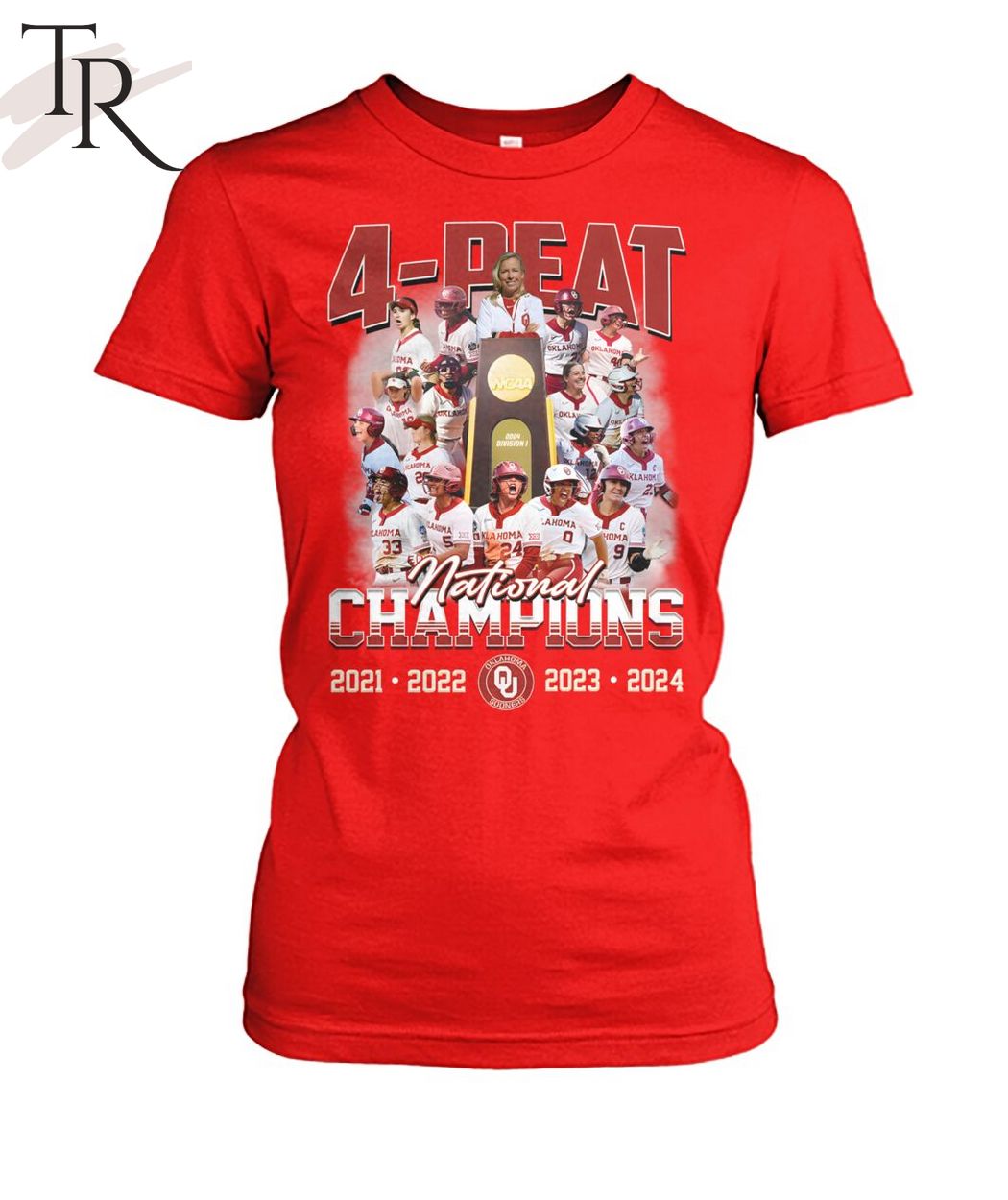 Oklahoma Sooners 4-Peat National Champions 2021 2022 2023 2024 T-Shirt