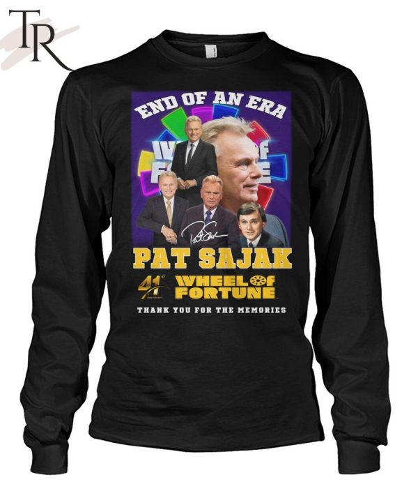 End Of An Era Pat Sajak 41st Anniversary Wheel Of Fortune Thank You For The Memories T-Shirt